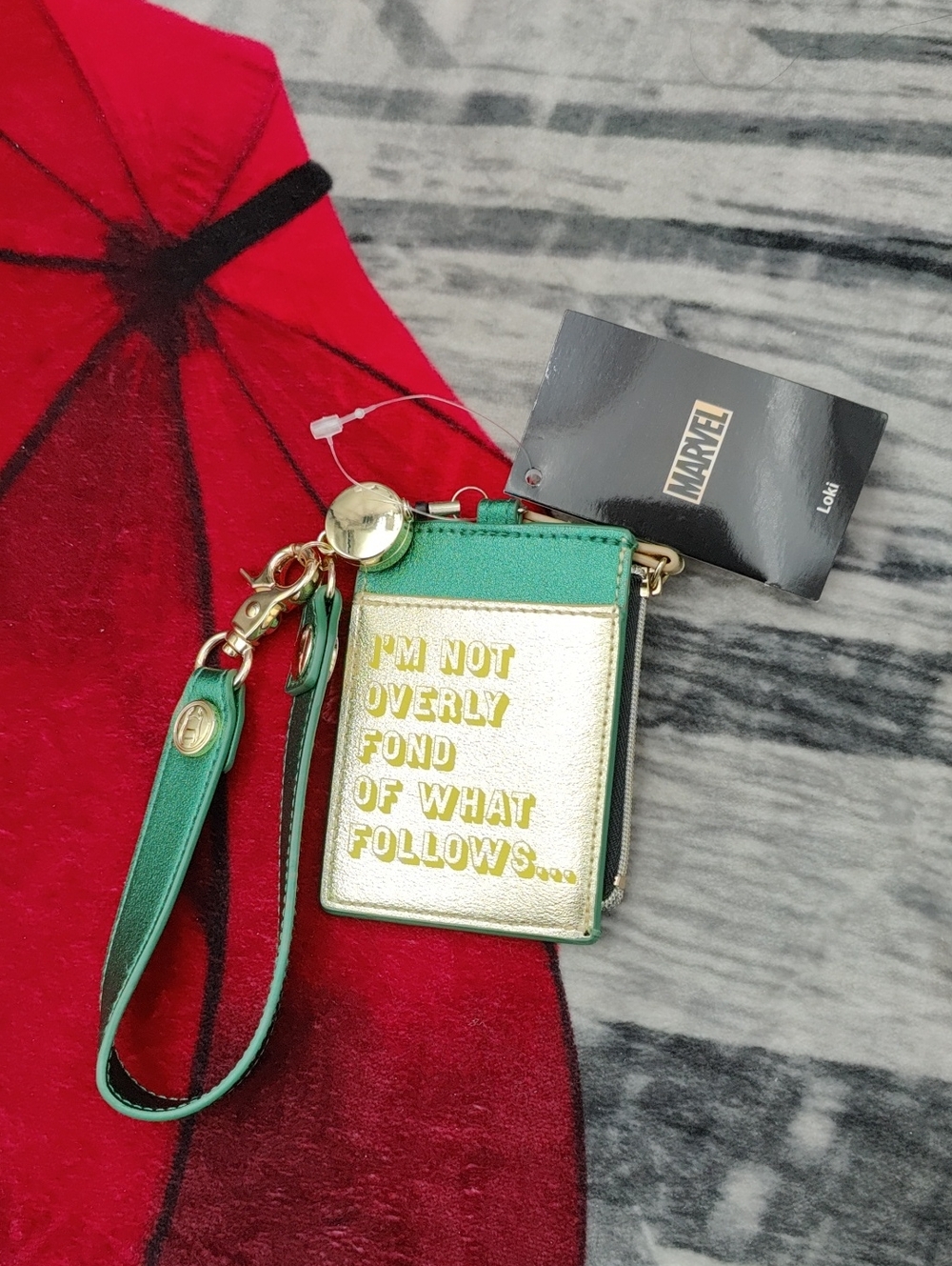 Disney Green and Gold Wristlet Card Holder